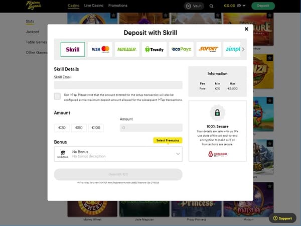 Fortune Legends bank 