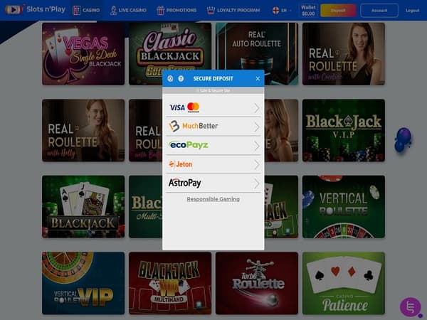 Slots n'Play Casino bank 