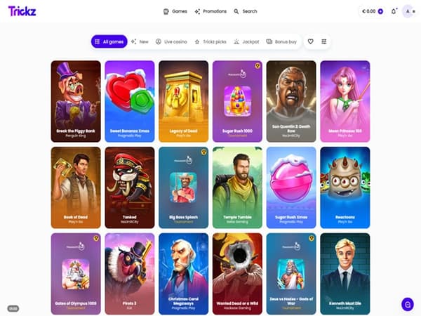 Trickz Casino 10.12.2025. Lobby 