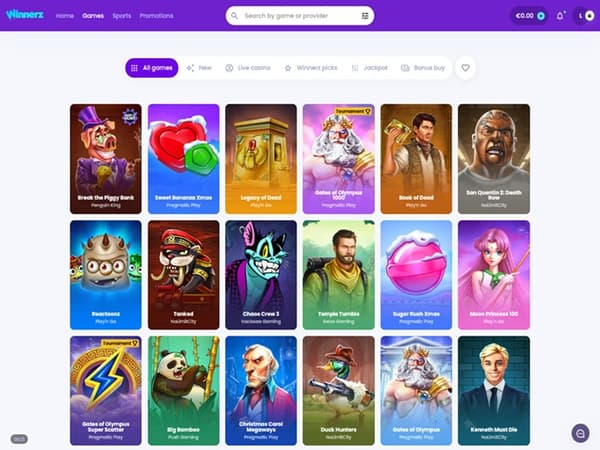 Winnerz Casino 03.12.2025. Lobby 