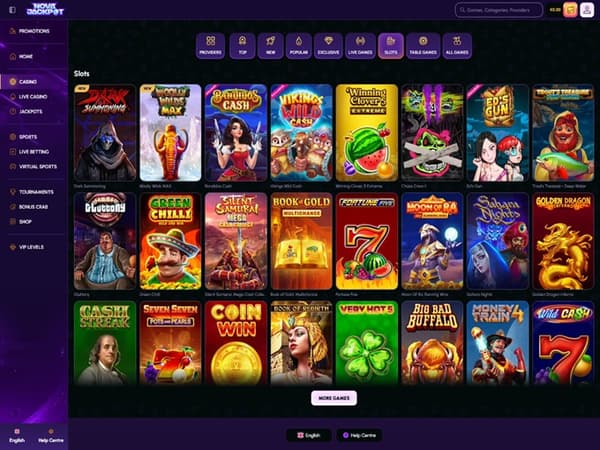 Novajackpot Casino 04.01.2024. Lobby 