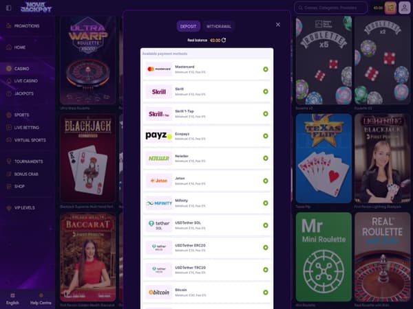 Novajackpot Casino 04.01.2024. Bank 