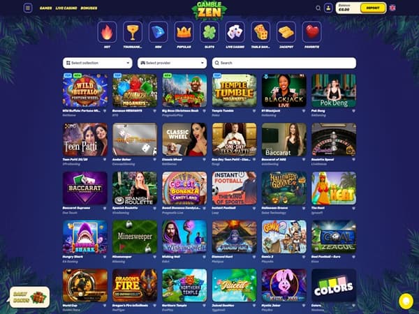 Gamblezen Casino 12.01.2024. Lobby 