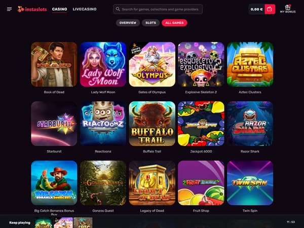 instaslots Casino 15.05.2024. Lobby 
