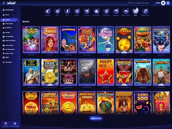 Spinight Casino 25.10.2024. Lobby 