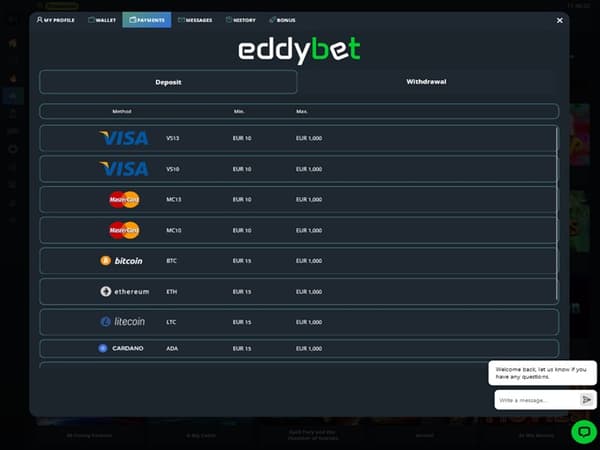 EddyBet Casino 07.11.2024. Bank 