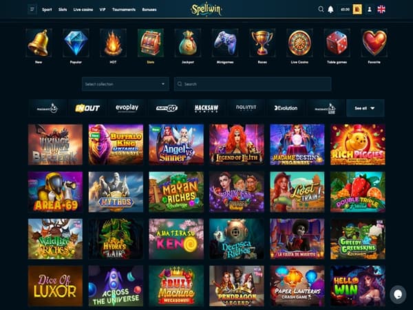 Spellwin Casino lobby 