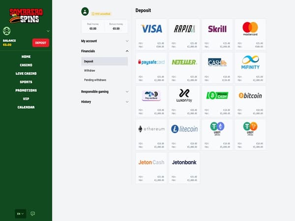 Sombrero Spins bank 