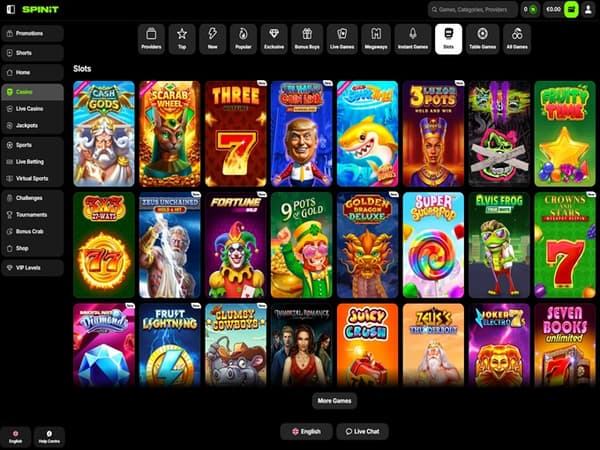 Spinit Casino lobby 